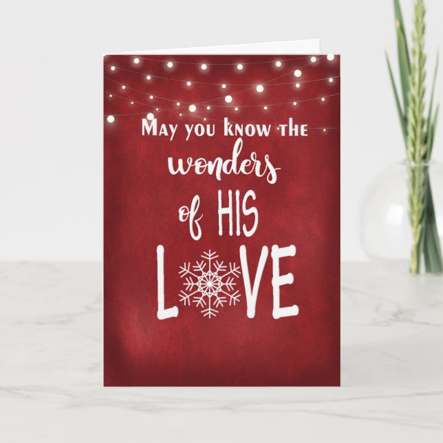 Religious Christmas Quote on Red  Holiday Card (Front)