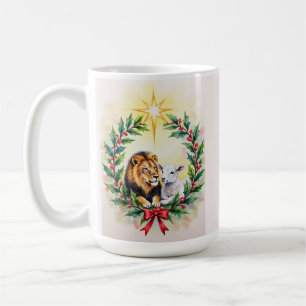 Religious Christmas The Lion and the Lamb with Sta Coffee Mug
