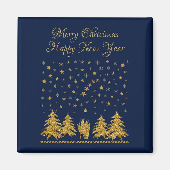 Religious Christmas Virgin Mary, St. Joseph, Jesus Magnet (Front)