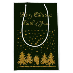 Religious Christmas Virgin Mary, St. Joseph, Jesus Medium Gift Bag