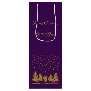 Religious Christmas Virgin Mary, St. Joseph, Jesus Wine Gift Bag