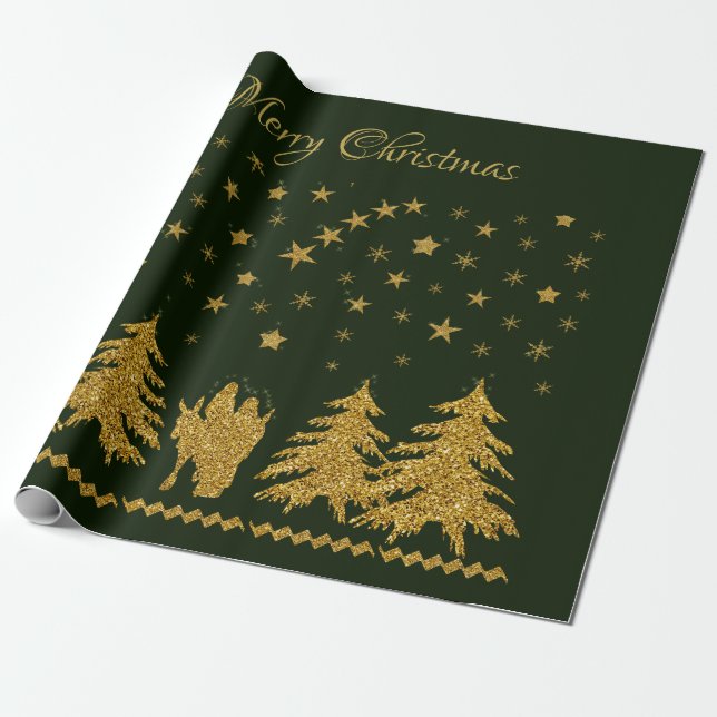 Religious Christmas Virgin Mary, St. Joseph, Jesus Wrapping Paper (Unrolled)