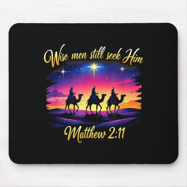 Religious Christmas Wise Men Still Seek Him 3 King Mouse Pad (Front)