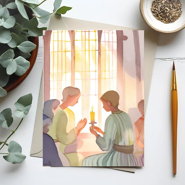 Religious Church Prayer | Watercolor Handmade Holiday Postcard (Creator Uploaded)