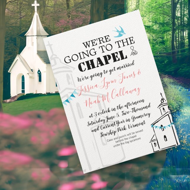 Religious Church We're going to the Chapel Wedding Invitation (Creator Uploaded)