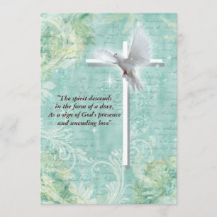 Religious confirmation dove invitation
