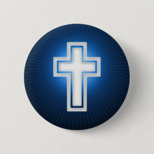 Religious Cross   Christian 6 Cm Round Badge