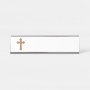 Religious Cross Desk Name Plate
