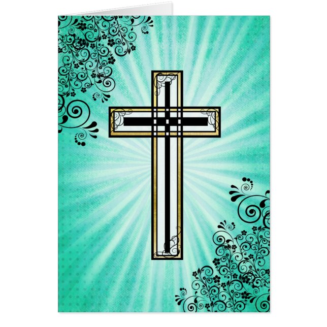 Religious Cross Easter Quote Card (Front)