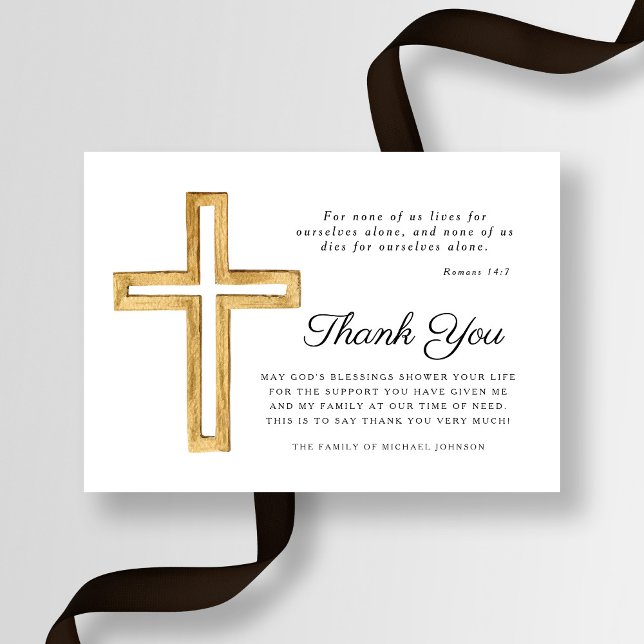 Religious Cross Funeral Thank You Card (Creator Uploaded)