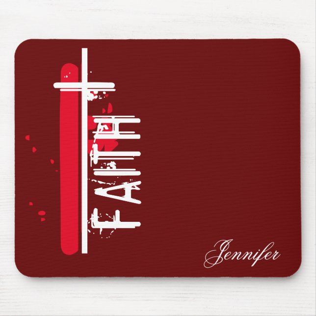 Religious Cross, God Jesus Christ Christian Mouse Pad (Front)