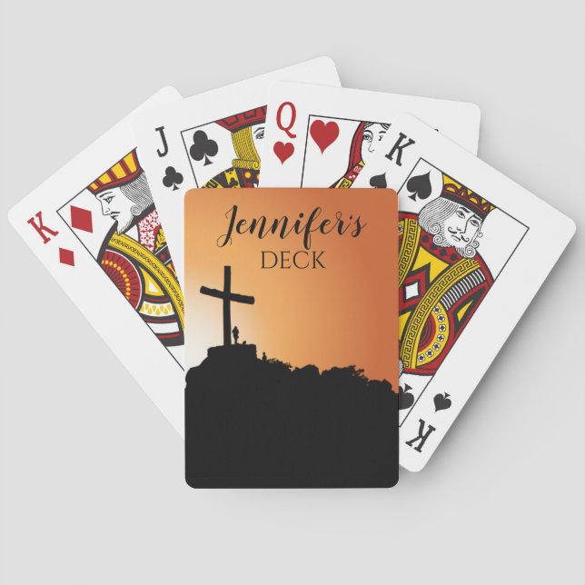 Religious Cross Gratitude Playing Cards (Back)