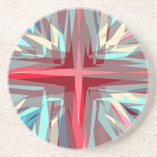 Religious cross starburst coaster (Front)
