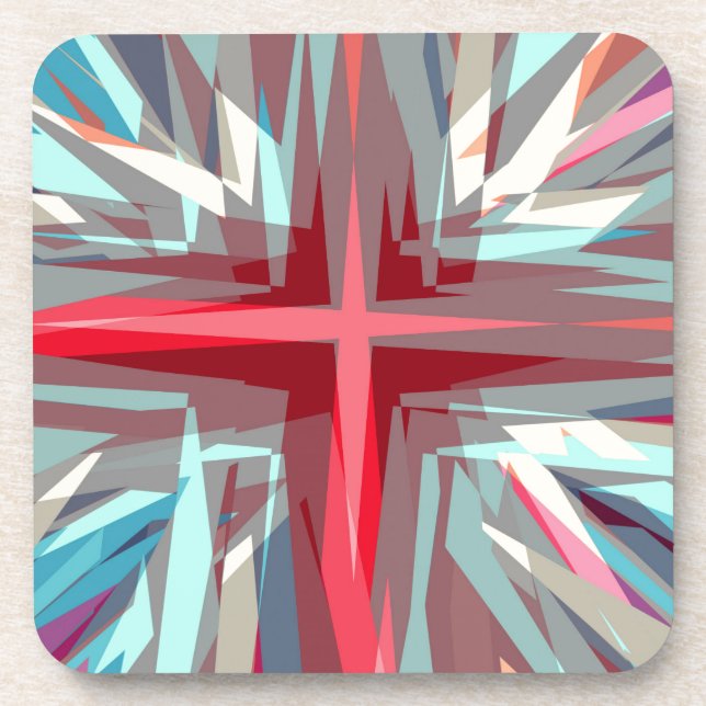 Religious cross starburst coaster (Front)
