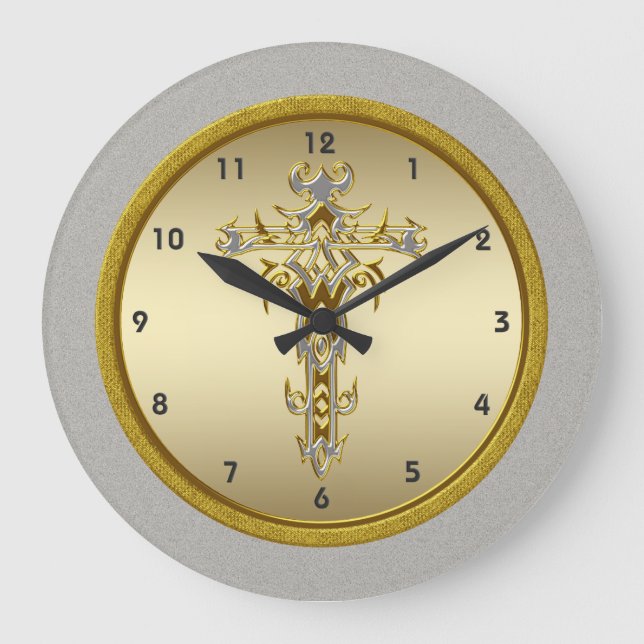 Religious Cross Wall Clock (Front)