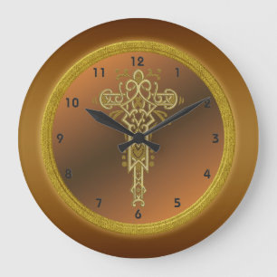 Religious Cross Wall Clock