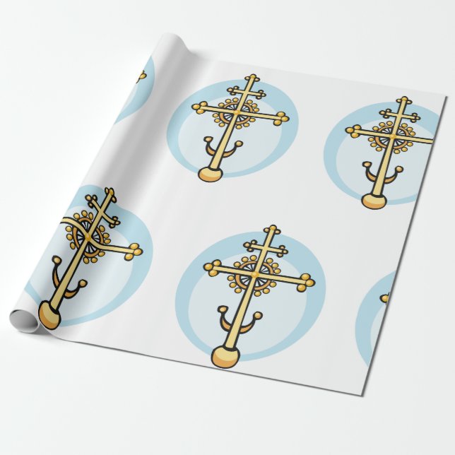 Religious Cross Wrapping Paper (Unrolled)