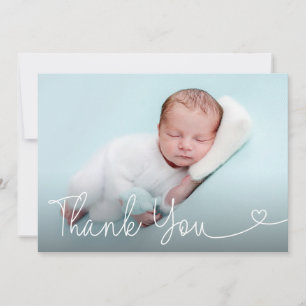 Religious Customisable Baptism baby boy Photo  Thank You Card