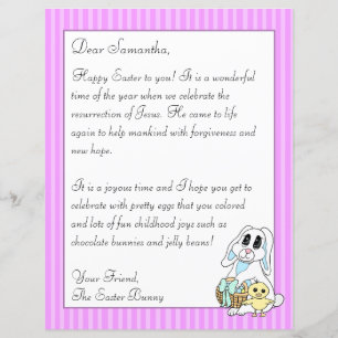 Religious Easter Bunny Letter for your Kids Flyer