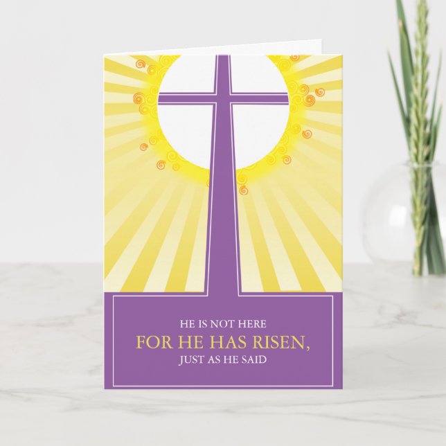 Religious Easter Cards: He is Risen Holiday Card (Front)