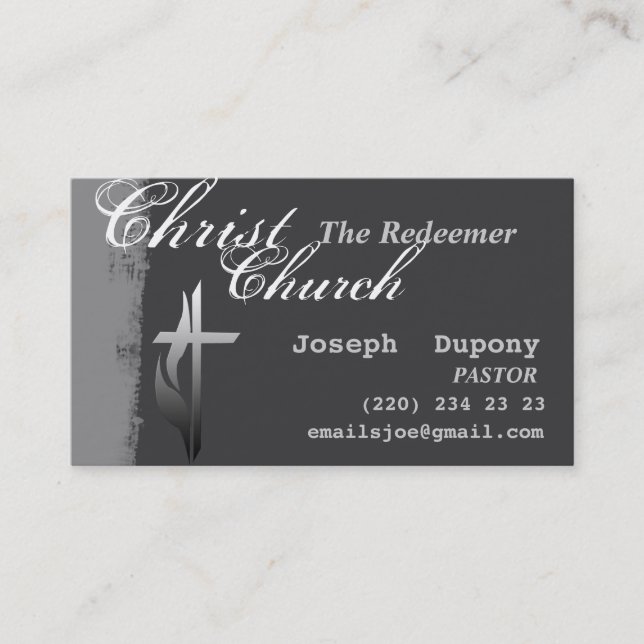 Religious Easter Christian Cross with Flame Business Card (Front)