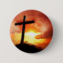 Religious Easter Cross at Sunset
