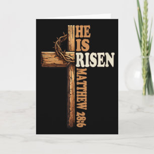 Religious Easter Cross He Is Risen Jesus Christian Card