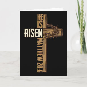 Religious Easter Cross He Is Risen Jesus Christian Card