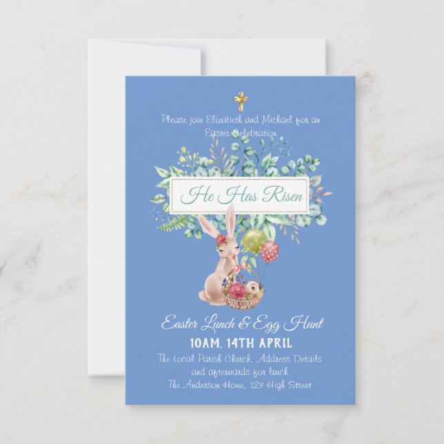 Religious Easter Invitation Budget (Front)