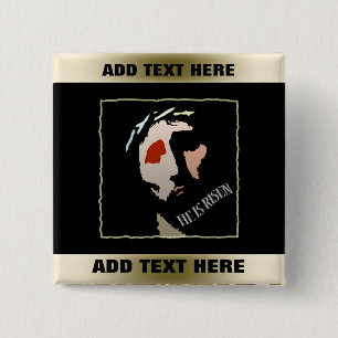 Religious Easter Jesus   Bible Verse He Is Risen 15 Cm Square Badge