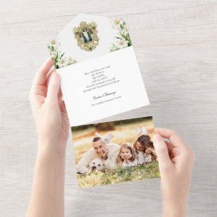 Religious Easter Photo  White Lilies Prayer  All In One Invitation
