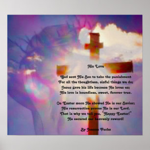 Religious Easter Poster - Jesus and Cross