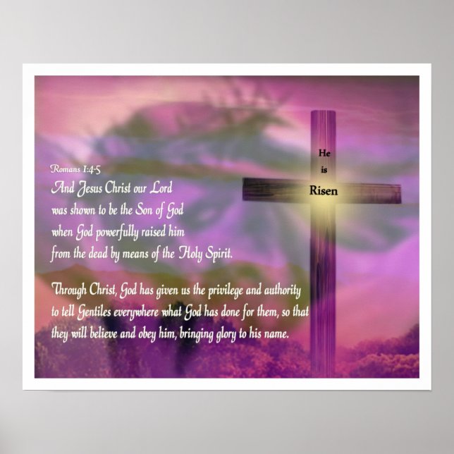 Religious Easter Poster - Jesus - He is Risen (Front)