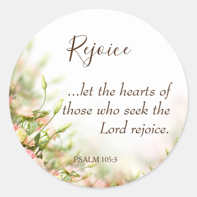 Religious Easter - Sentiments Rejoice Classic Round Sticker (Front)