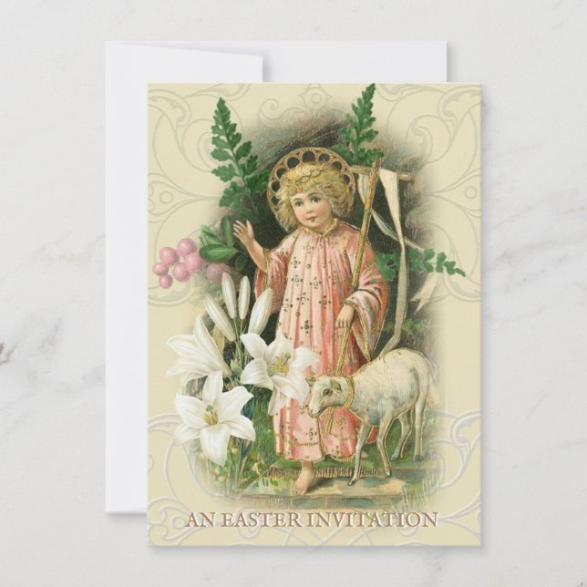 Religious Easter Spring Pascha Brunch Celebration Invitation (Front)