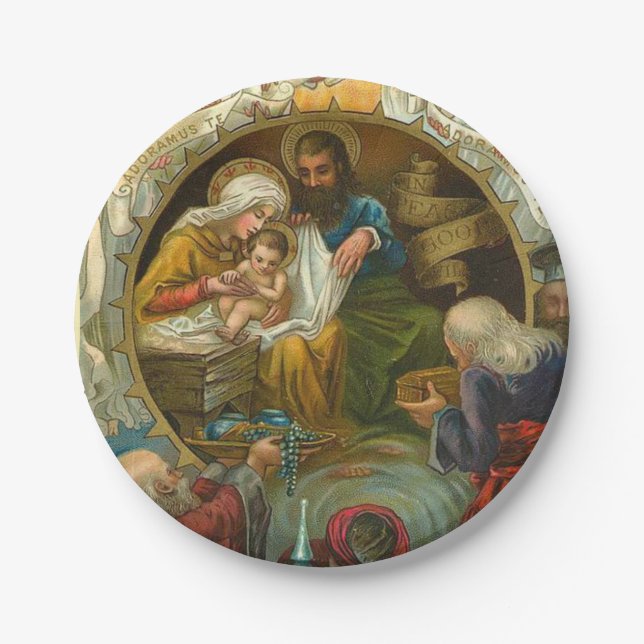 Religious Epiphany Jesus Mary Joseph Christmas   Paper Plate (Front)