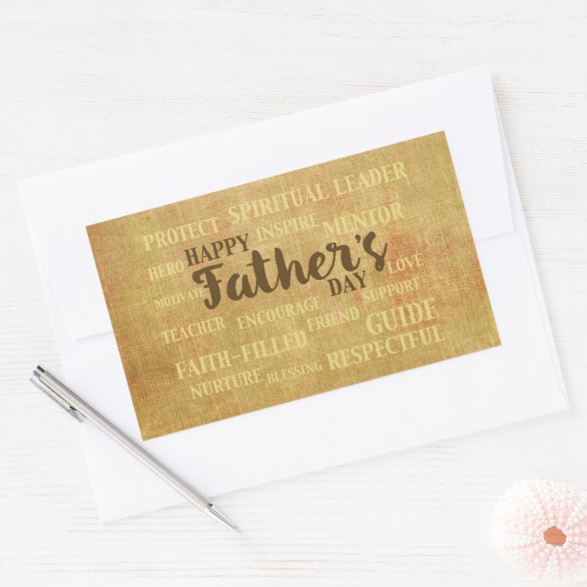 Religious Father’s Day, Qualities of Father Rectangular Sticker (Envelope)
