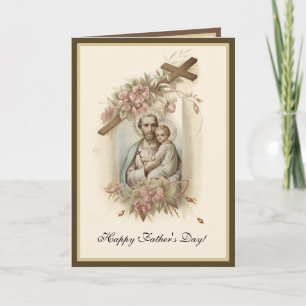 Religious Father's Day Vintage St. Joseph Prayer   Card