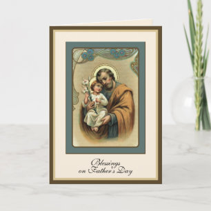 Religious Father's Day Vintage St. Joseph Prayer   Card
