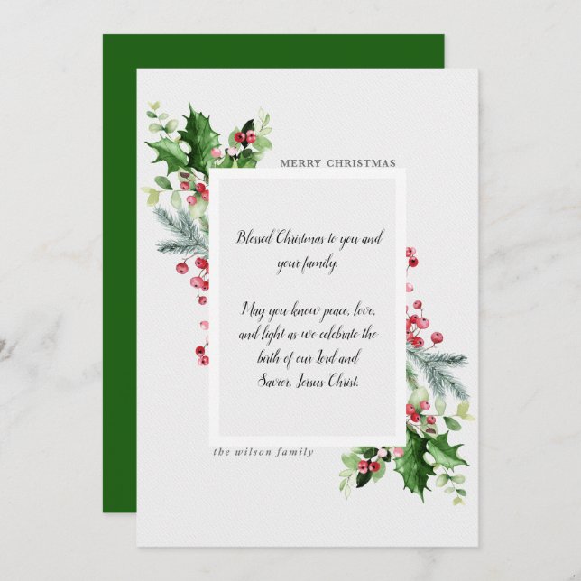 Religious Flat Holiday Card (Front/Back)