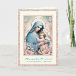 Religious Friendship Prayer Blessed Mary & Jesus  Card