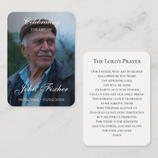 Religious funeral Keepsake photo Prayer card