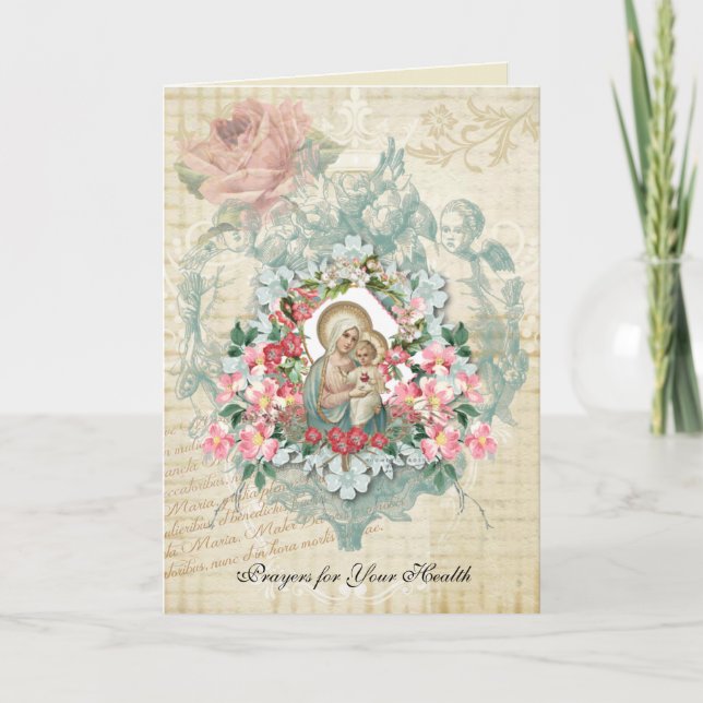 Religious Get Well Virgin Mary Catholic Card (Front)