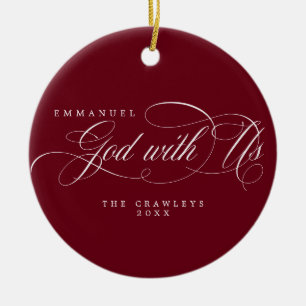 Religious God With Us Family Photo Ceramic Ornament