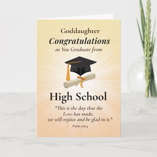 Religious Goddaughter Graduate Congratulate  Card (Front)