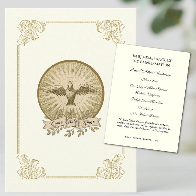 Religious Gold Sacrament Confirmation Holy Card -- (Creator Uploaded)