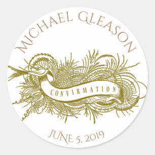 Religious Gold Sacrament of Confirmation Classic Round Sticker