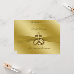 Religious Golden 50th Wedding Anniversary Invite