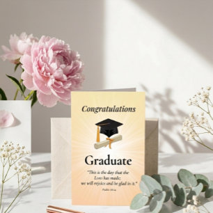 Religious Graduation Gold Starburst with Black Cap Card