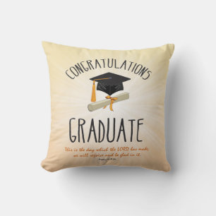 Religious Graduation Gold Starburst with Black Cap Cushion